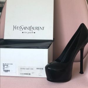 NIB YSL Tribtoo Black Pumps Nappa Nero